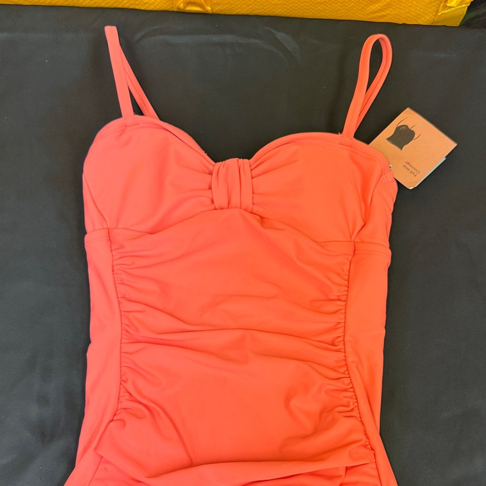 Shade & Shore Coral women’s One Piece Swimsuit size XS 0-2 new pink coral